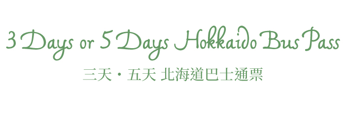 3 days or 5 days Hokkaido Bus Pass