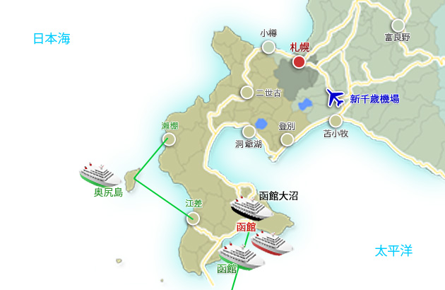 北海道南部區域地圖